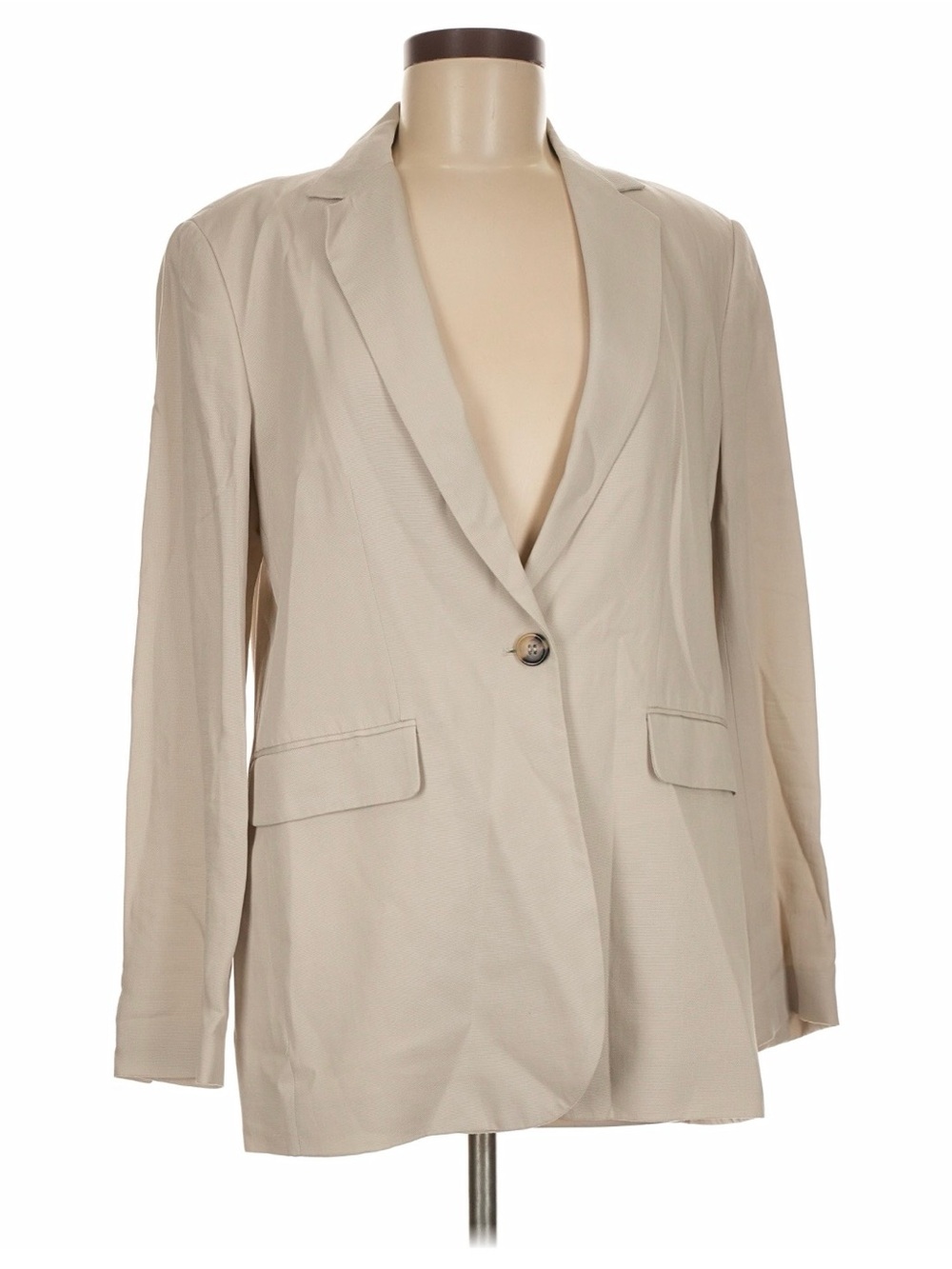 ZARA Light Beige Women's Single-Button Blazer